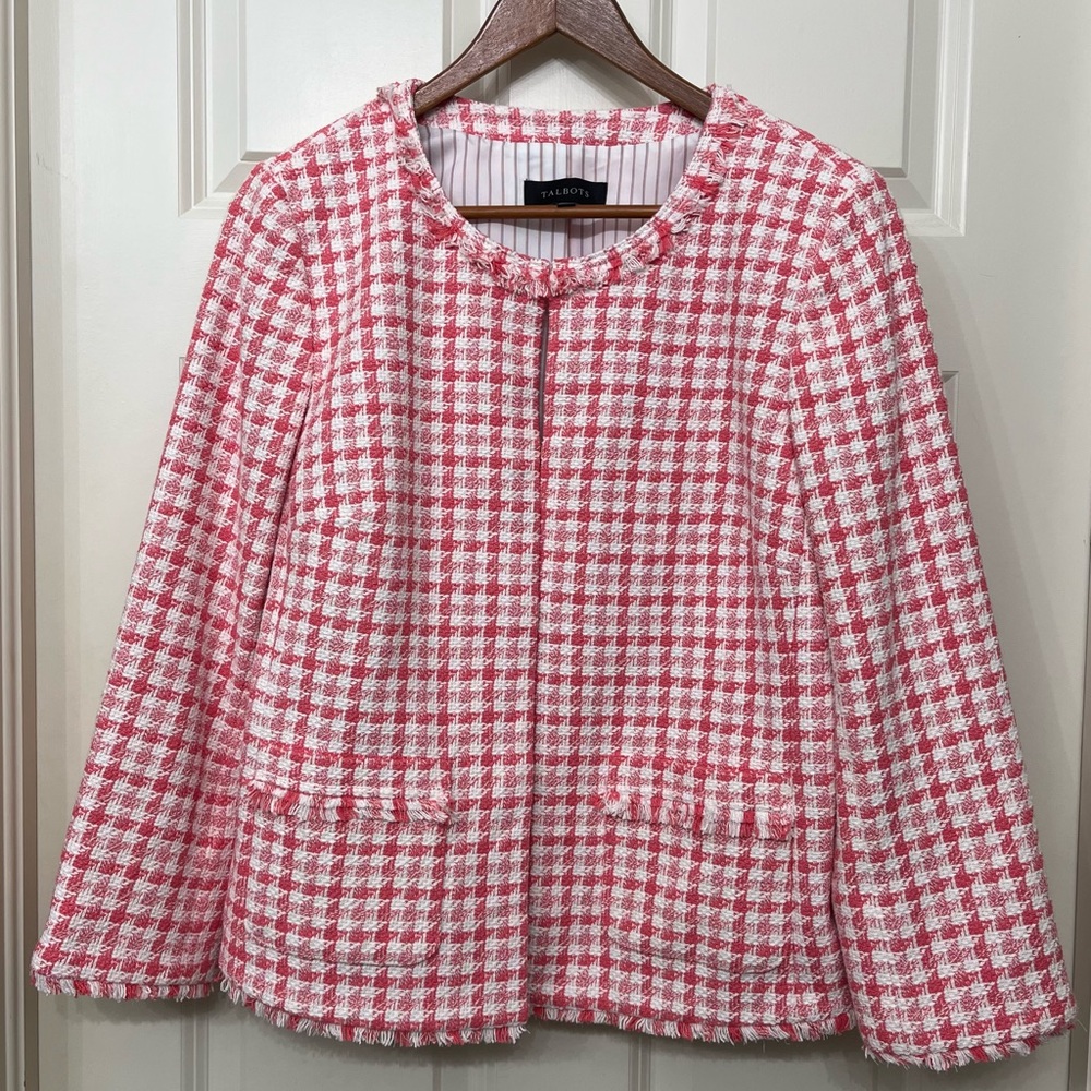 Talbots Fringe Trim Tweed Jacket, size 10